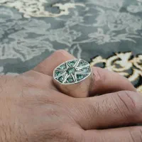 انگشتر یاقوت جواهری، رکاب پنبه‌ای دست‌ساز، نقره۹۲۵