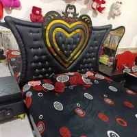 تخت دونفره طرح قلب چوبی|تخت و سرویس خواب|بندر ماهشهر, |دیوار