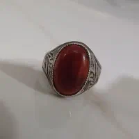 انگشتر نقره قدیمی  با سنگ مقطوع1200