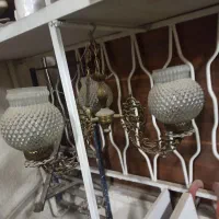 لوستر برنجی، آب طلا قدیمی|لوستر و چراغ آویز|کرج, باغستان|دیوار