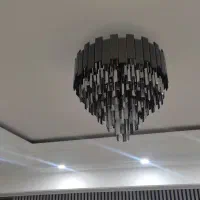 لوستر کاردی آینه ای مشکی و برفی|لوستر و چراغ آویز|کرج, عظیمیه|دیوار