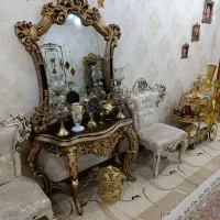 آینه کنسول ورق طلا