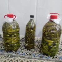 خیار شور خانگی وسبزیجات خشک شده