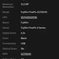 Fuji s2700|دوربین عکاسی و فیلم‌برداری|تهران, محمودیه|دیوار