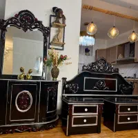 سرویس خواب ( نو) نقاشی کار دست مشکی زرشکی