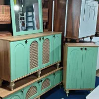 ست جهیزیه عروس کنسول آینه میزتلویزیون جاکفشی حصیری|بوفه، ویترین، کنسول|قم, قلعه کامکار|دیوار