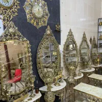 آیینه کنسول برنز داخل غنچه برنزی مرمر(برنز برتر)