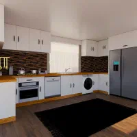 طراحی کابینت آشپزخانه و کمد ورندر سه‌بعدی قبل اجرا