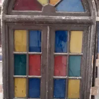 چهار عدد پنجره قدیمی نوستالژی کاملا چوب