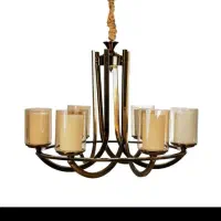 لوستر ۶شعله رنگ طلایی تک رینگ