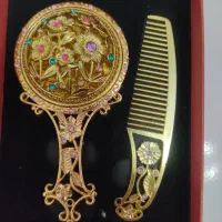شانه و آیینه دستی فلزی
