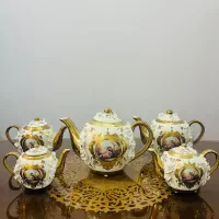 ست قوری گل برجسته