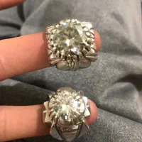 انگشتر مردانه نقره موزینایت سفید