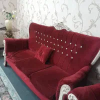 یک دست مبلمان ۷نفره رنگ قرمز مقاوم سفارشی ساختن|مبلمان خانگی و میز عسلی|ری, حمزهآباد|دیوار