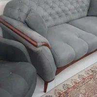 مبل راحتی نیمه استیل ۸ نفره چوبی در حد نو چستر