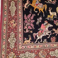 فرش دستباف ۶ متری شکارگاه قم چله ابریشم|فرش|تهران, الهیه|دیوار