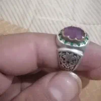 انگشتر یاقوت سرخ.کارشیک نگینهادورش.کارشده.زمردهست