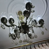 یک جفت لوستر برنجی۵شاخه ۱۰شعله|لوستر و چراغ آویز|قزوین, |دیوار