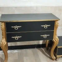 کنسول و آینه مشکی طلایی