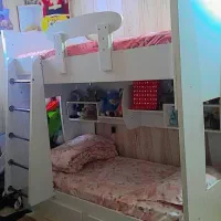 تخت دو طبقه چوبی ام دی اف بدون تشک