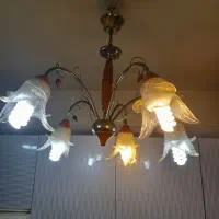 لوستر ۵ شاخه شیشه ای