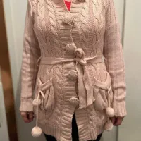 بافت کلاه دار دخترانه صورتی