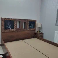 تخت دو نفره چوبی سالم و تمیز|تخت و سرویس خواب|محمدیه-قزوین, |دیوار