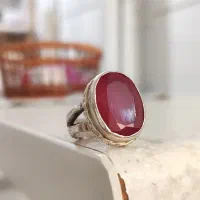 انگشتر نقره یاقوت برمه اصل