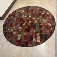 فرش گلیم درو  یک طرف گلیم یک طرف پارچه چرم جیر