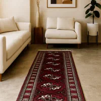 کناره دومتری کرک و ست با دو قالیچه اناری