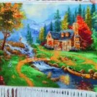 تابلو فرش  نخ مرینوس و ابریشم سایز 58*80