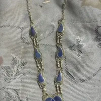 گردنبند نقره با سنگهای عقیق