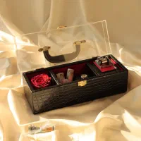 جعبه گل رز جاودان مدل ترنم درب شیشه ای