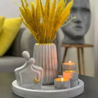ست سنگ مصنوعی و شمع‌های تزئینی|صنایع دستی و سایر لوازم تزئینی|یزد, |دیوار