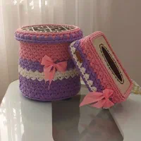 سطل و جادستمالی تریکوبافی|صنایع دستی و سایر لوازم تزئینی|زنجان, |دیوار