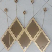 آینه دکوراتیو ۵تایی لوزی زنجیردار دیواری شامپاینی|آینه|فردیس, فردیس|دیوار
