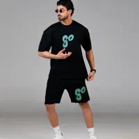 ست تیشرت و شلوارک پارچه دو نخ