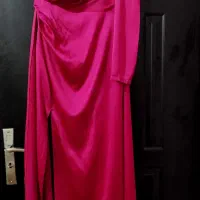 لباس مجلسی ساتن دنباله دار سایز 40 تا 42 لارج