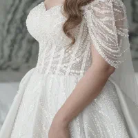 لباس عروس تماما کار شده عروسکی اروپایی|لباس|فردیس, انبار نفت|دیوار