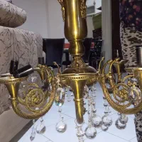 لوستر برنز ۱۲ شاخی با کریستال های سالم
