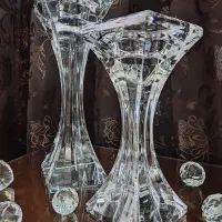 شمعدان کریستال اصل روگاشکا فانتزی دو سایز متفاوت