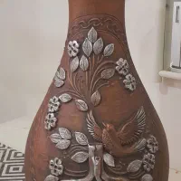گلدان بزرگ سفالی کارشده