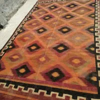 گلیم کارکرده دست باف قدیمی