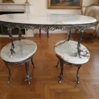 ۳ عدد میز جلومبلی تمام برنز ریخته با سنگ حد صفر|مبلمان خانگی و میز عسلی|تبریز, |دیوار