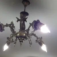 دو عدد لوستر برنجی قدیمی همراه ۳ تا دیوار کوب|لوستر و چراغ آویز|فردیس, داوری|دیوار
