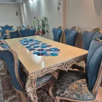 مبل استیل بامیز غذاخوری و ساعت ایستاده|مبلمان خانگی و میز عسلی|تهران, قاسم‌آباد|دیوار