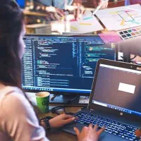 همکار خانم برای درج اطلاعات در سایت