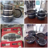 سرویس قابلمه7پارچه تفلون زنبوری باارسال دیگ قابلمه