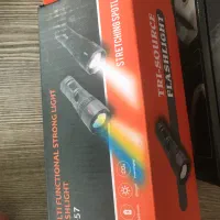 چراغ قوه سه حالت رنگ پر نور پاور بانک دار