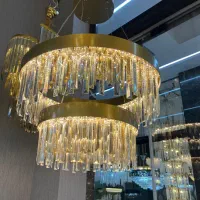لوستر کریستال آرتین مدرن ۶۰×۴۰ دوطبقه|لوستر و چراغ آویز|تهران, نیروی هوایی (پیروزی)|دیوار